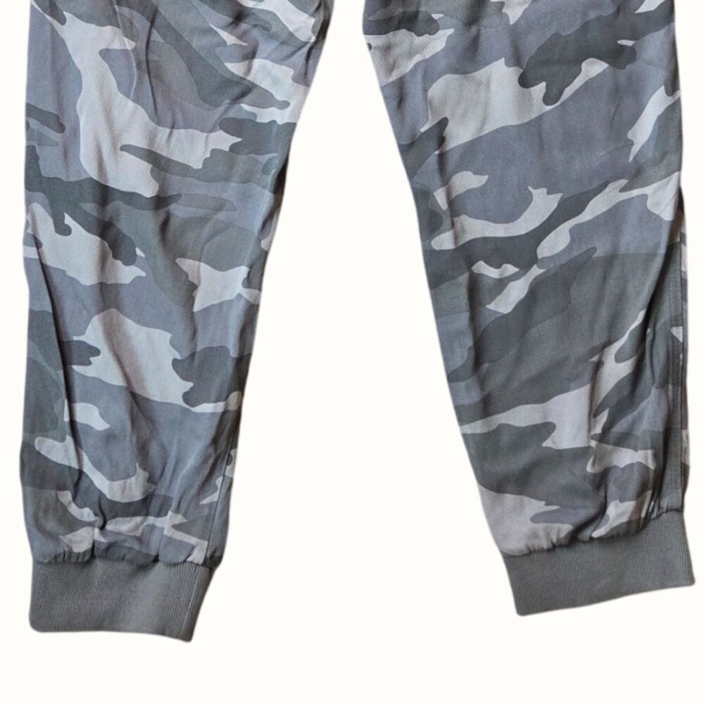 Splendid Gray Camo Print Drawstring Casual Rayon Jogger Pants Women's Size XL - Picture 4 of 6